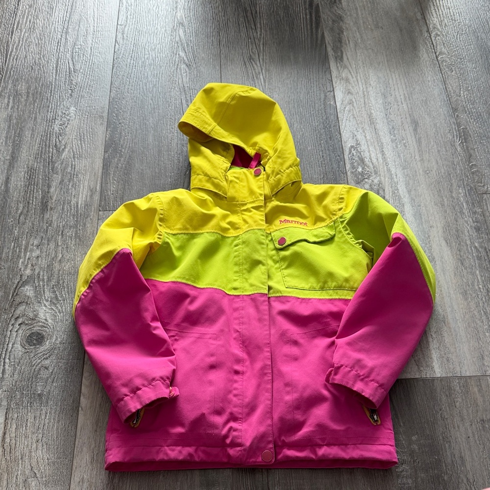 Marmot Kids Raincoat in Pink‎ and Yellow
